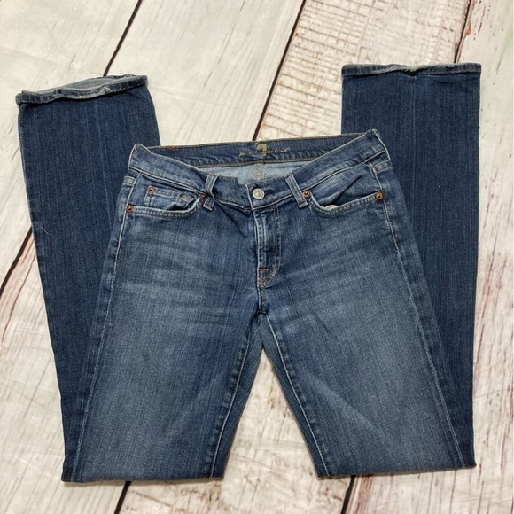 7 FOR ALL MANKIND women’s boot cut flare denim jeans size 27 Vintage Y2K GUC - Picture 12 of 16